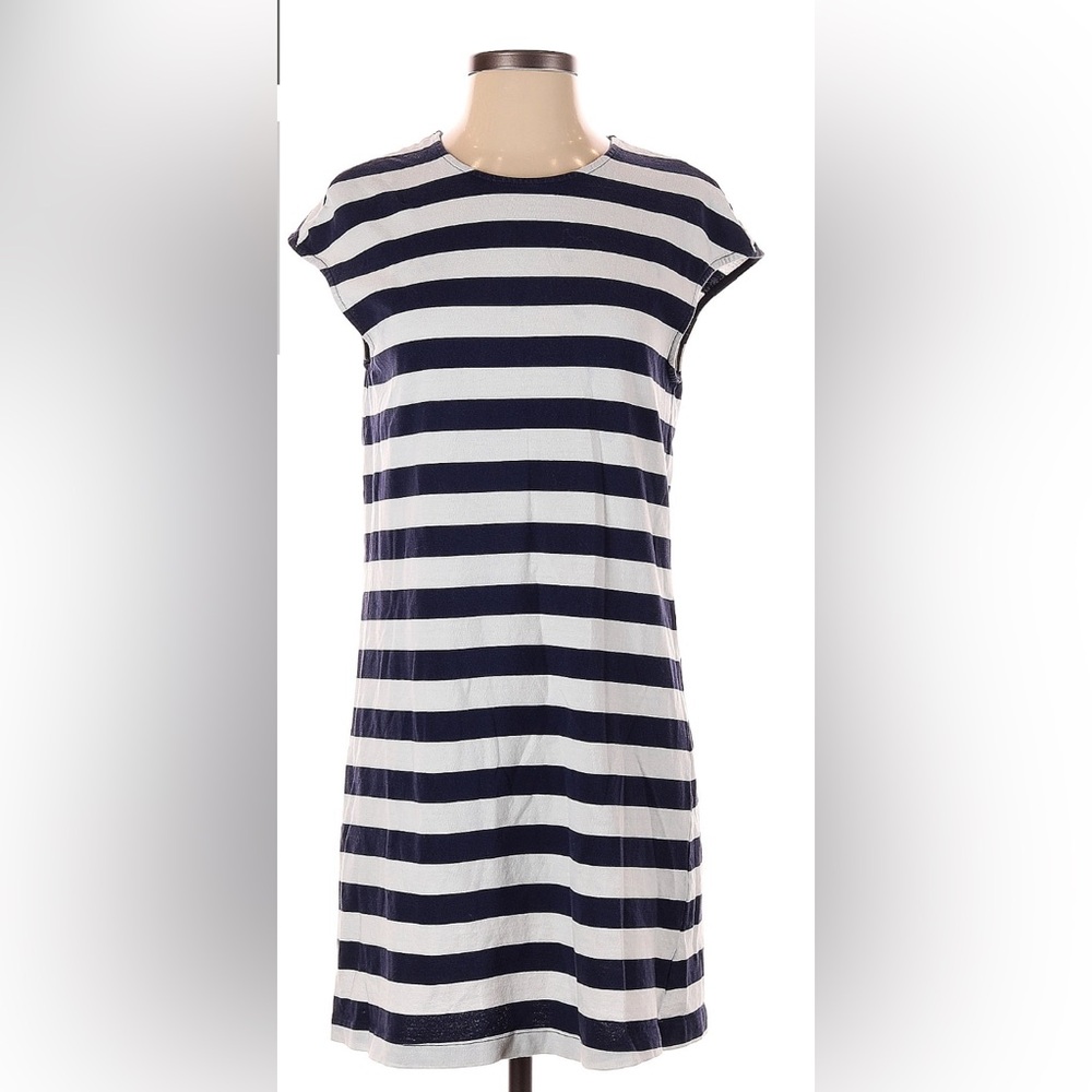 Mark D. Sikes blue and white striped minidress